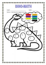 English Worksheet: DINO-MATH