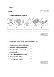 English Worksheet: Subjects how often