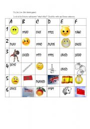 English worksheet: TIC TAC TOE