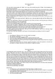 English Worksheet: saki. the open window. analyse the story in parts