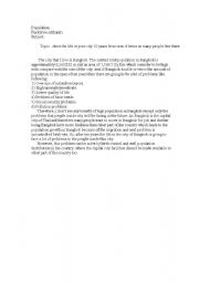 English Worksheet: Write about population