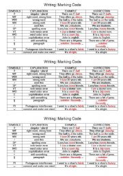 English Worksheet: composition marking code