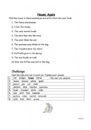 English Worksheet: nouns