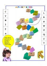 English Worksheet: alphabet boxes