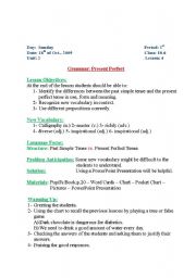 English worksheet: present perfect