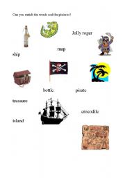 English worksheet: pirtates matching game