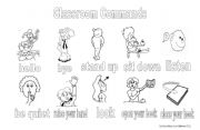 English Worksheet: classroom commands