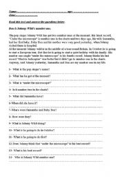 English worksheet: Johnny wilds number one
