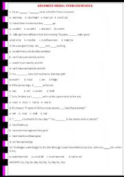 English Worksheet: Advanced Modal Verbs Exercises 6