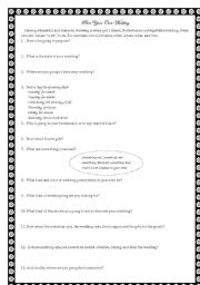 English Worksheet: Plan your wedding