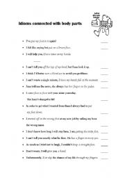 English Worksheet: Idioms connected with the body
