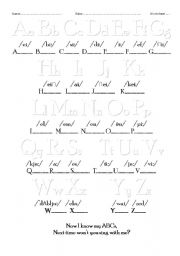 English Worksheet: .Alphabet Song