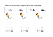 English worksheet: Add a prefix