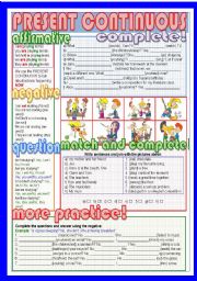 English Worksheet: Present Continuous