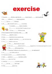 English worksheet: EXERCISE