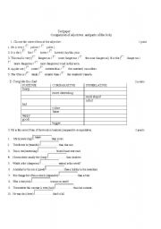 English worksheet: comparison of adjectives and parts of the body