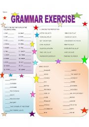 English Worksheet: GRAMMAR EXERCISE