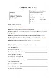 English Worksheet: The passive - step by step