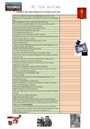 English Worksheet: At the movies