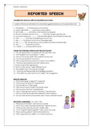 English Worksheet: REPORTED SPEECH