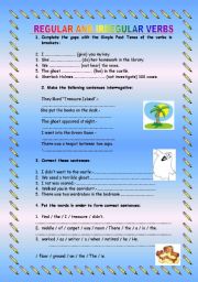 English Worksheet: Regular and Irreuglar verbs