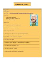 English Worksheet: COMPUTER LAB ACTIVITY