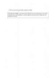 English Worksheet: Write a letter