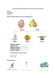 English Worksheet: 6th grade exam paper