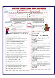 English Worksheet: POLITE QUESTIONS AND ANSWERS- ( REPORTED SPEECH)