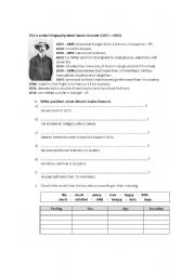 English Worksheet: A short biography about the brazilian inventor.