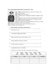 English worksheet: A short biography about the brazilian inventor.