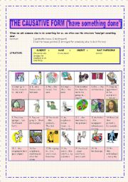 English Worksheet: The Causative Form (have something done)