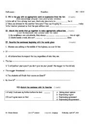 English Worksheet: language test-2nd semester-2nd year bac-gateway-morocco