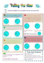 English Worksheet: TELLING THE TIME