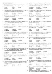 English Worksheet: VOCABULARY