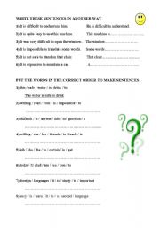 English worksheet: adj+to