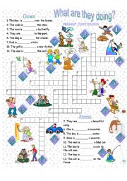 English Worksheet: Crosswords - Present Continuous