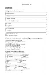 English worksheet: elementary mixed exercises