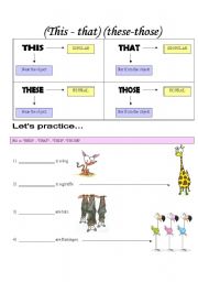 Demonstratives worksheets