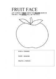 English worksheet: FRUIT FACE