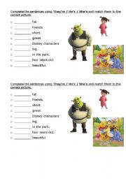 English Worksheet: His/her