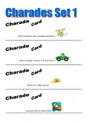 English Worksheet: Charades Game