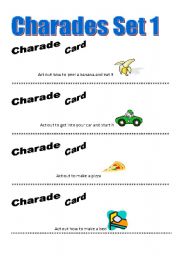 English Worksheet: Charades Game