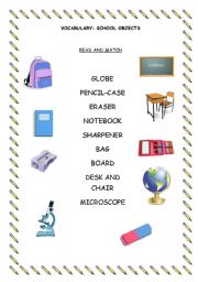 VOCABULARY: SCHOOL OBJECTS