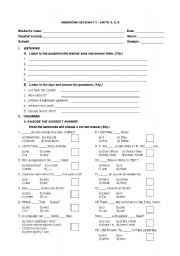 English worksheet: Exam 