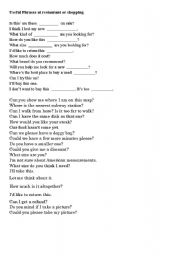 English Worksheet: useful phrases