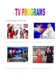 English worksheet: tv  programs