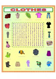 English Worksheet: CLOTHES !!