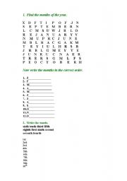 English Worksheet: Months & Numerals