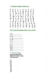 English worksheet: Months & Numerals